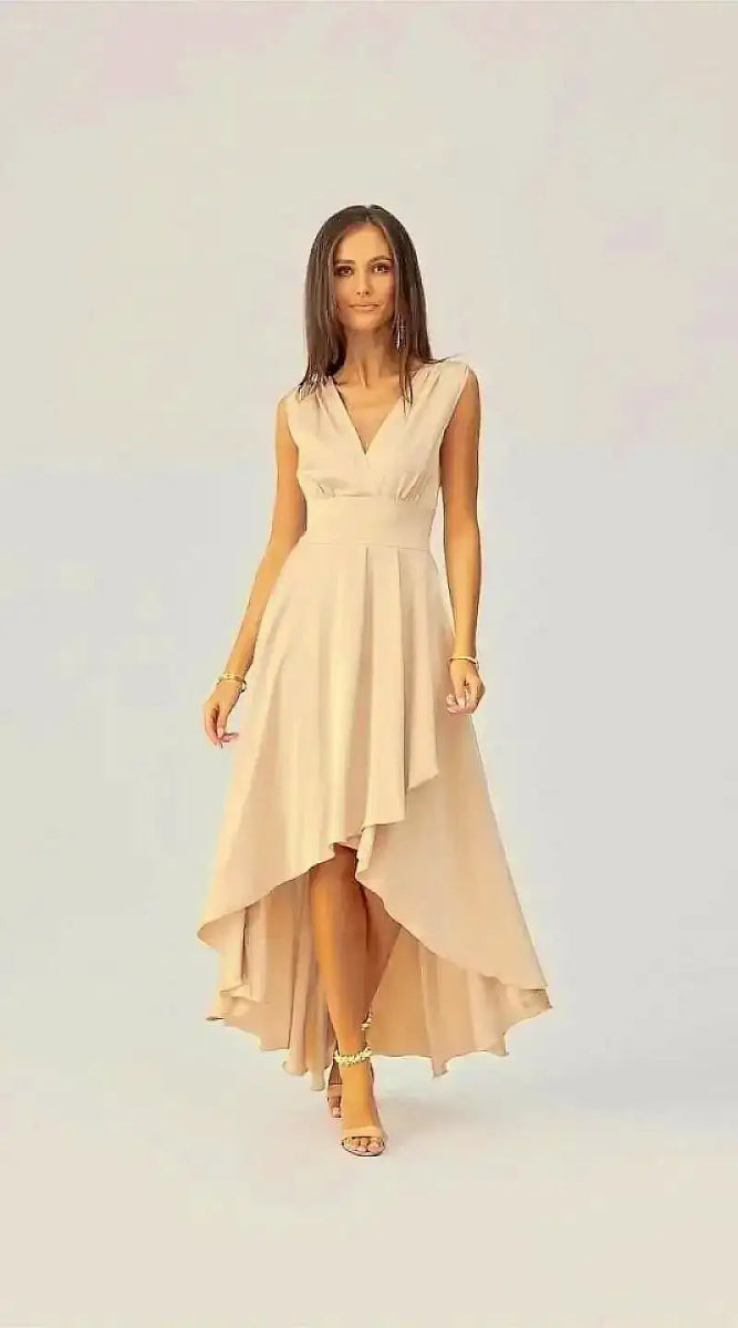 Robe asymétrique beige - Madame Robe