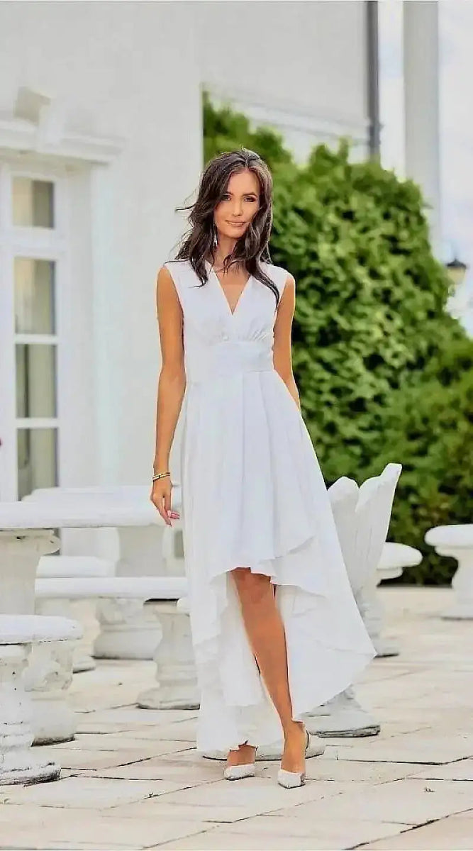 Robe asymétrique blanche - Madame Robe