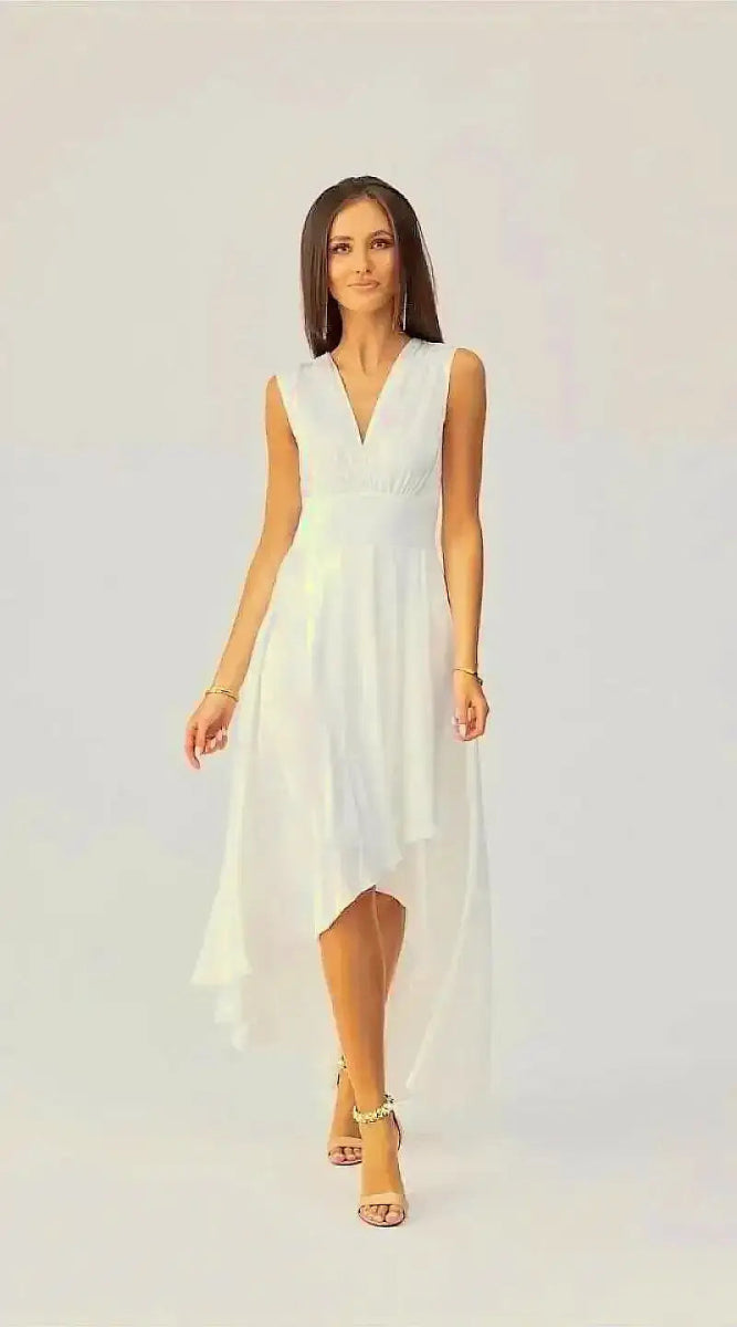 Robe asymétrique blanche - Madame Robe