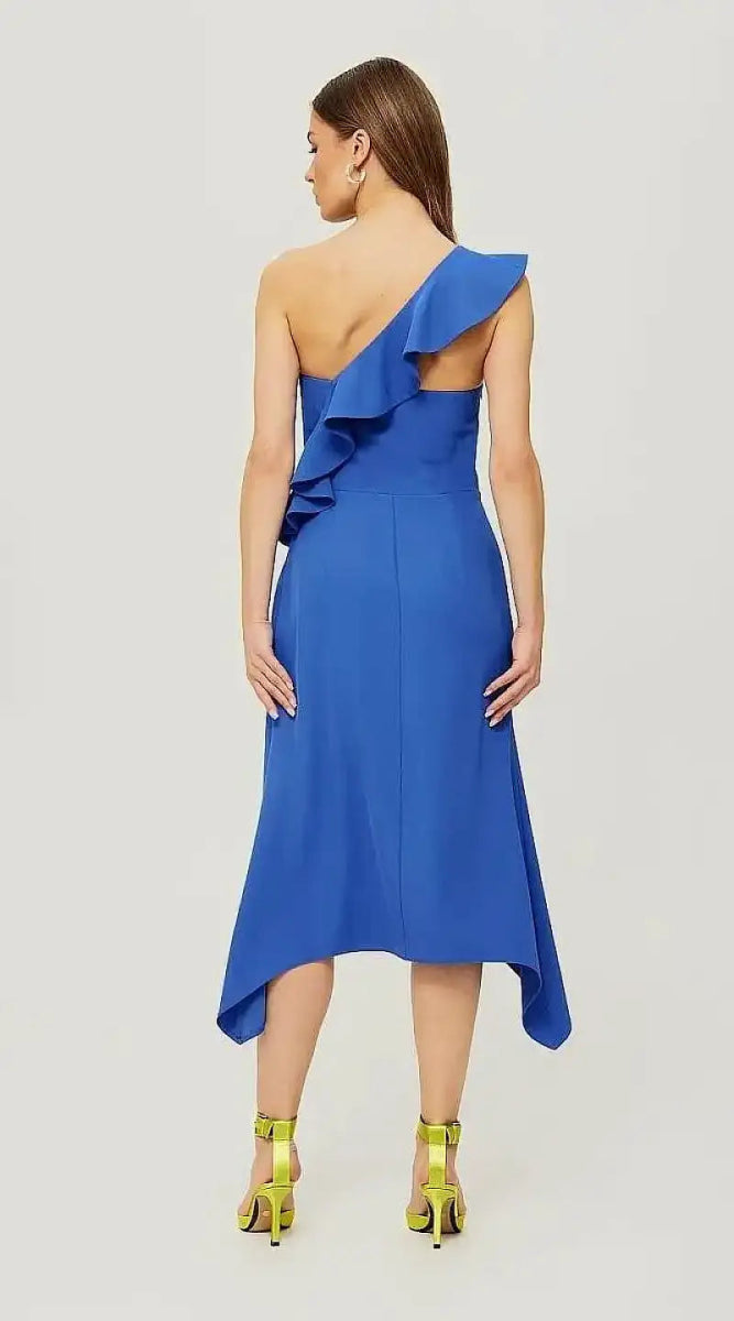 Blue asymmetric dress - Madame Robe