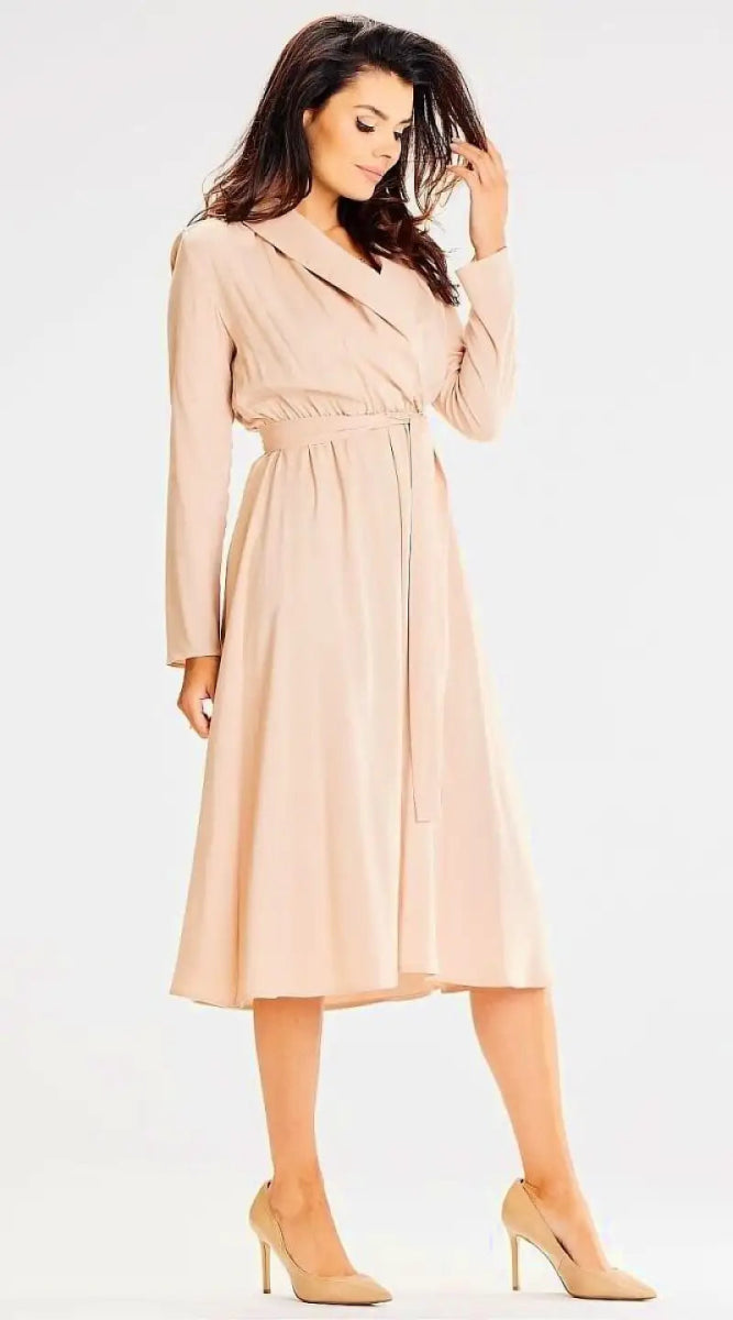 Robe beige habillée - Madame Robe