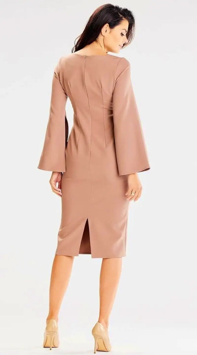 Robe beige habillée - Madame Robe