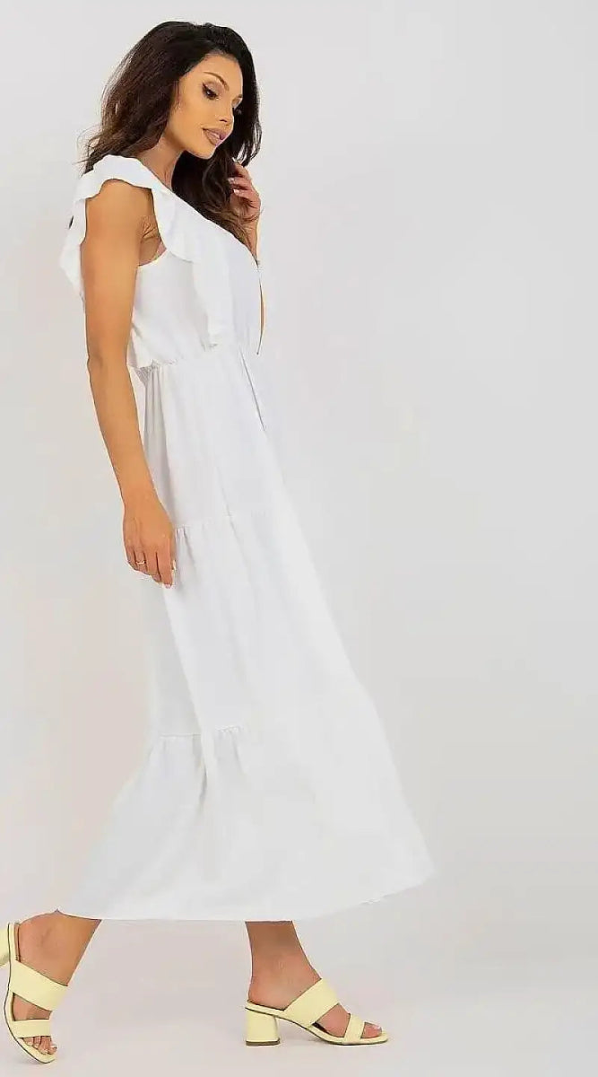 Robe blanche longue casual - Madame Robe