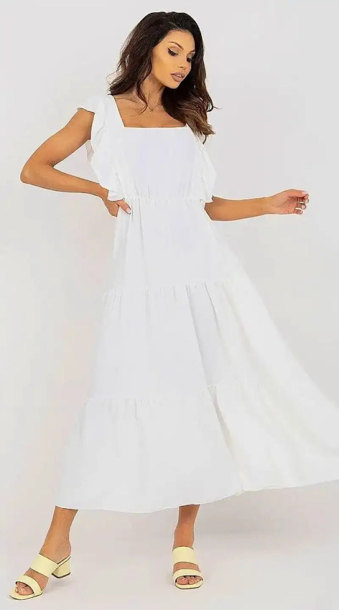 Robe blanche longue casual - Madame Robe