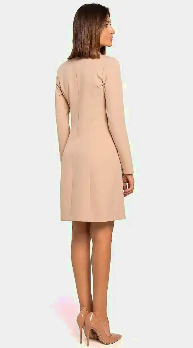 Robe blazer beige courte chic - Madame Robe