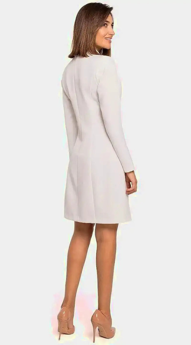 Robe blazer blanche courte chic - Madame Robe