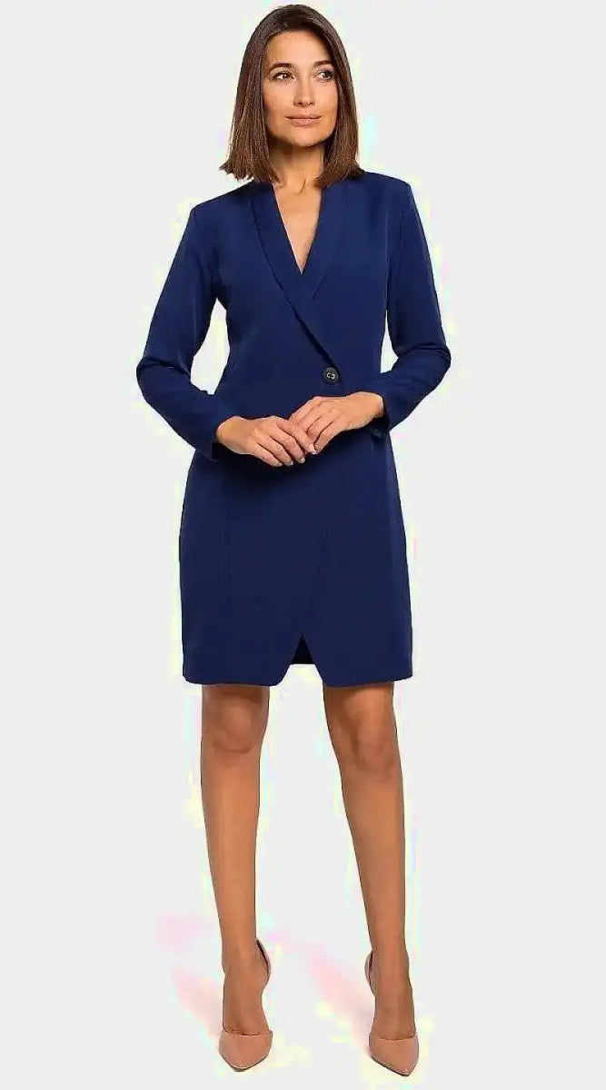 Robe blazer bleue courte - Madame Robe