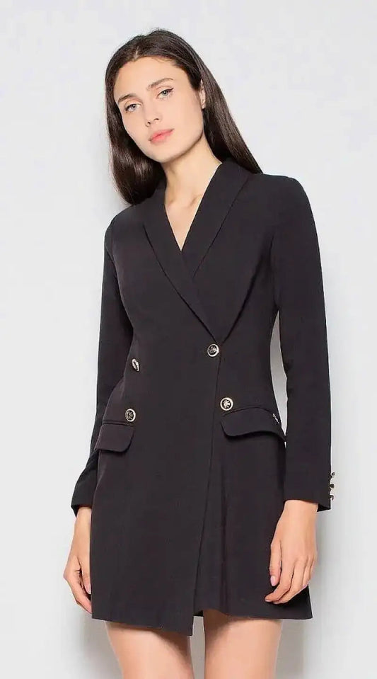 Robe blazer noire courte chic - Madame Robe