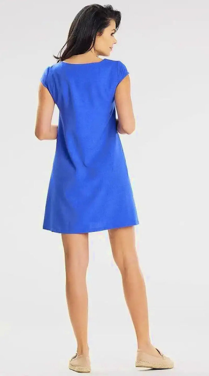 Robe bleue casual courte - Madame Robe