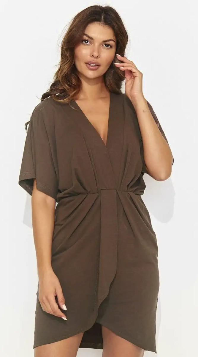 Robe cache - cœur marron courte chic - Madame Robe