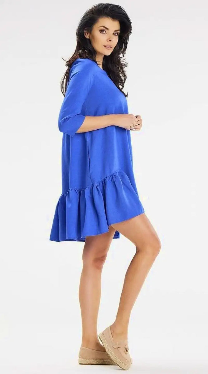 Robe casual courte bleue - Madame Robe