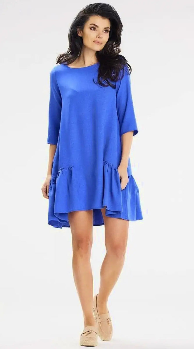 Robe casual courte bleue - Madame Robe