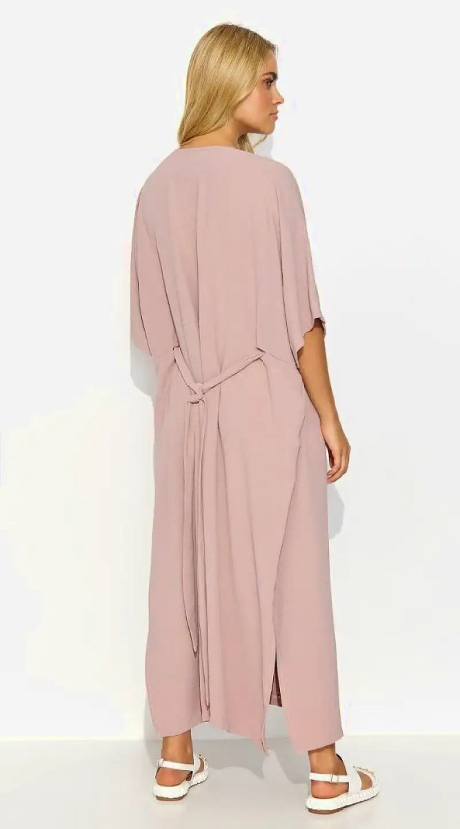 Robe casual rose longue manche courte - Madame Robe