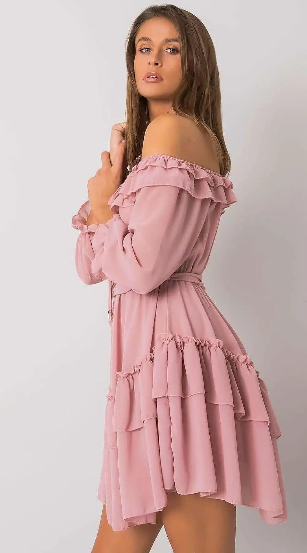 Robe champêtre rose poudrée