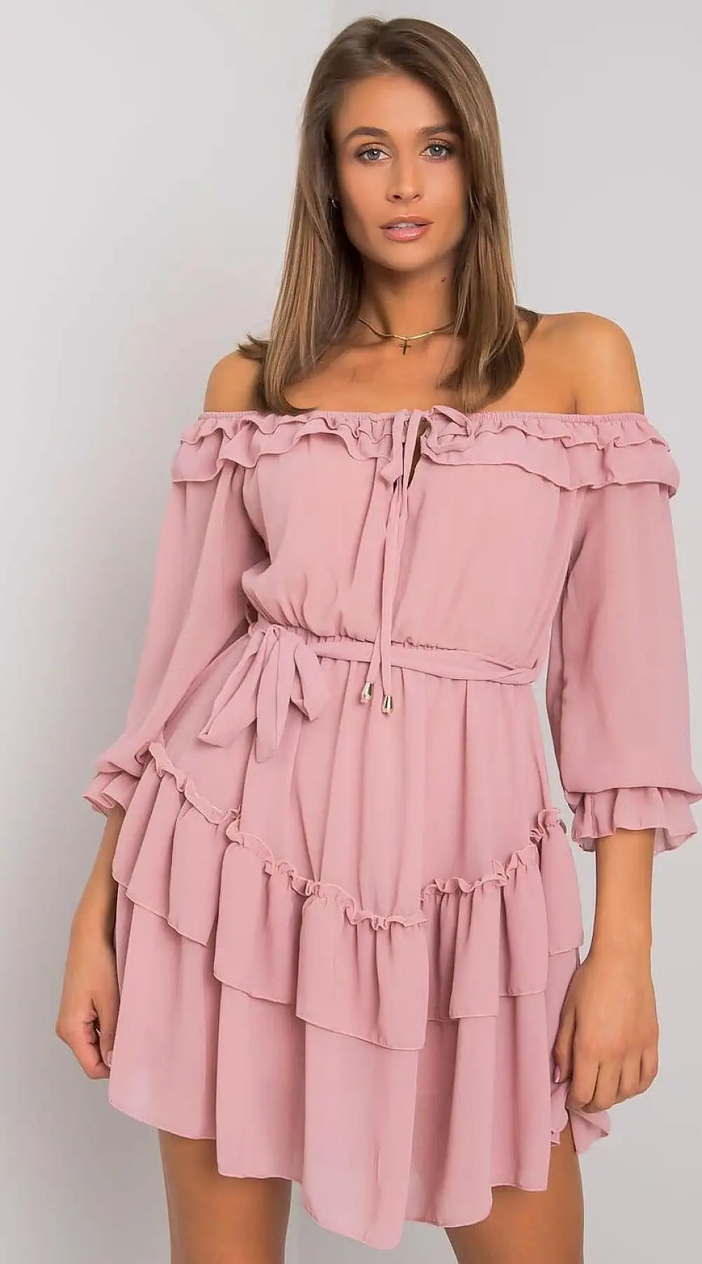 Robe champêtre rose poudrée