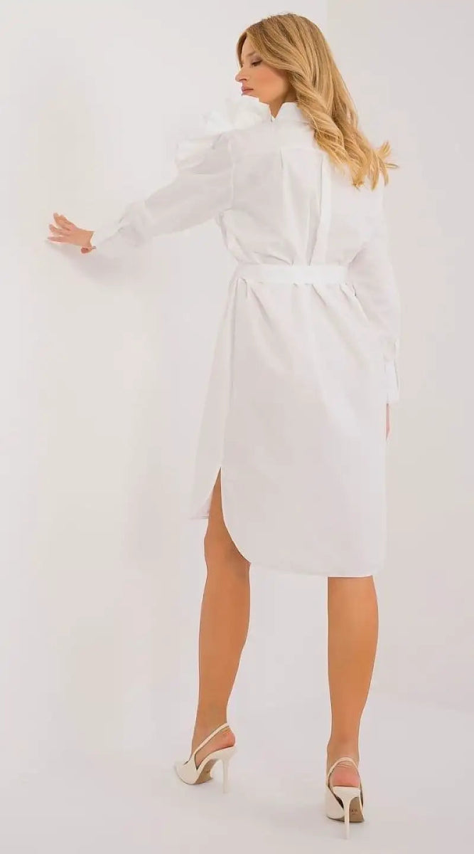 Robe chemise blanche manche longue - Madame Robe