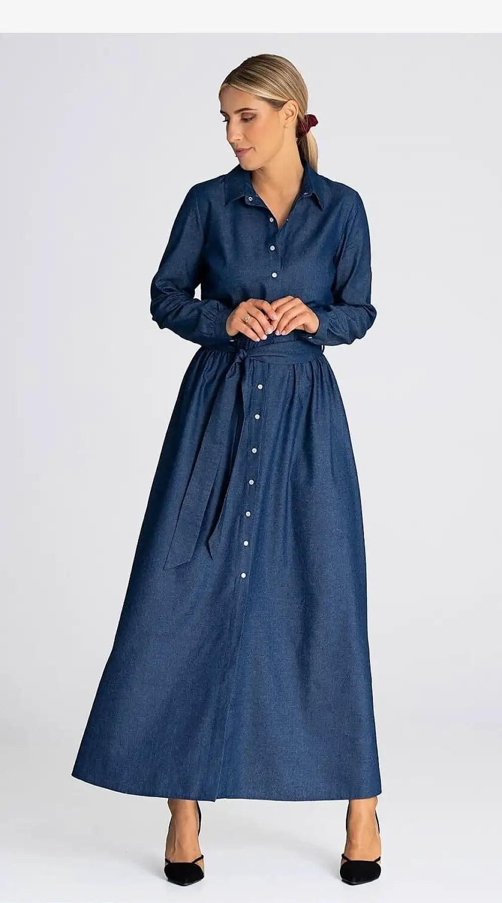 Robe chemise denim