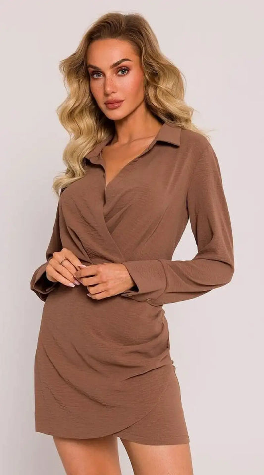 Robe chemise marron - Madame Robe