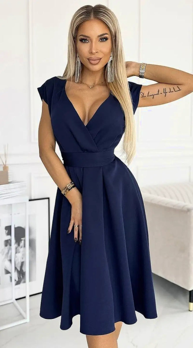 Robe chic bleu marine - Madame Robe