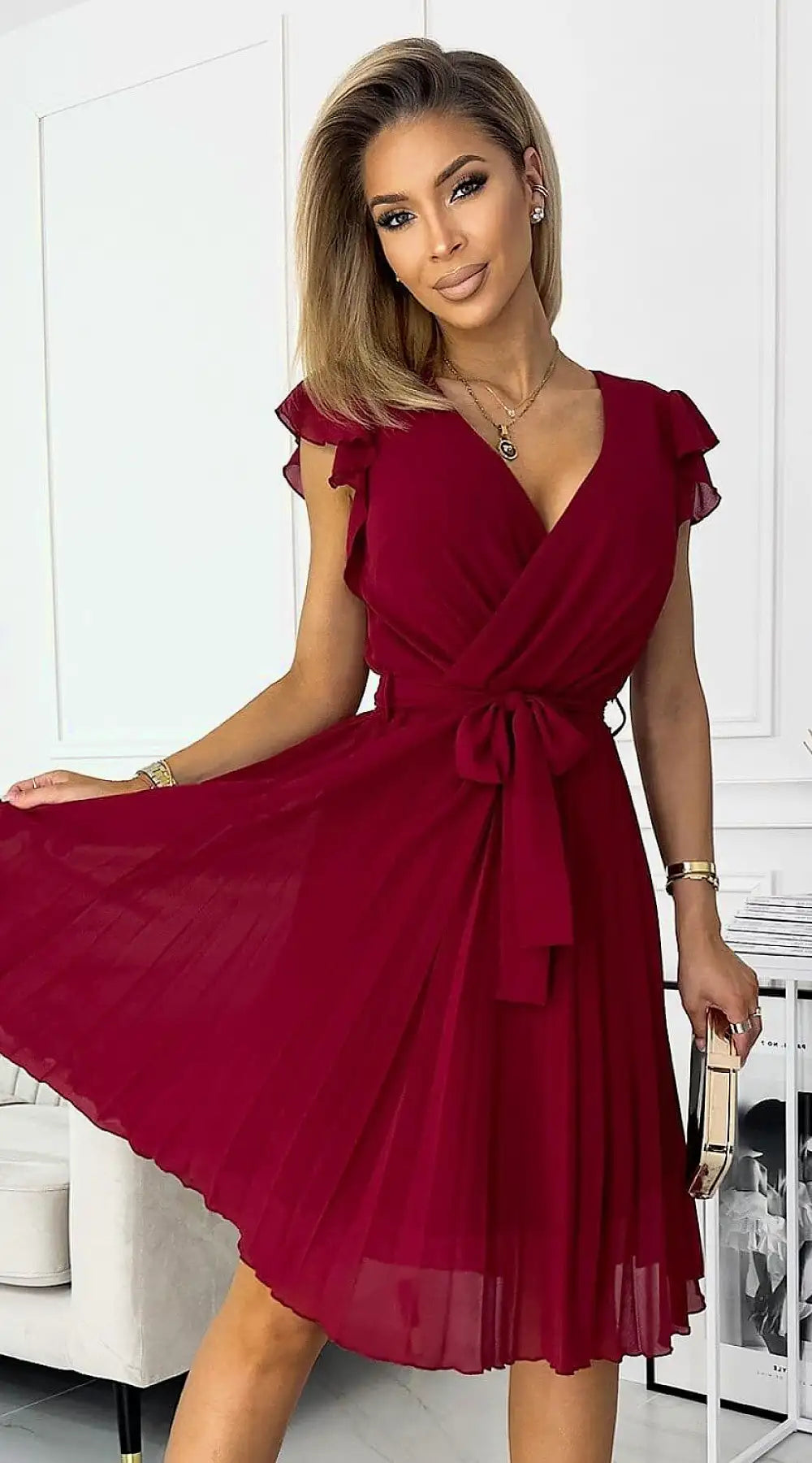 Robe cocktail bordeaux