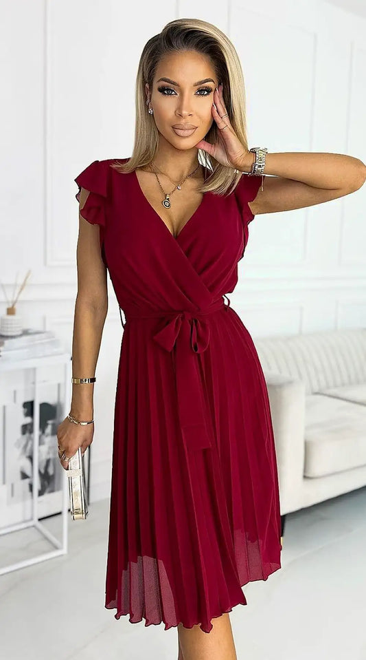 Robe cocktail bordeaux