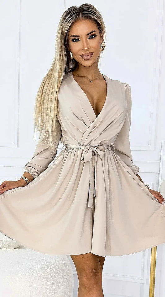 Robe de cocktail beige