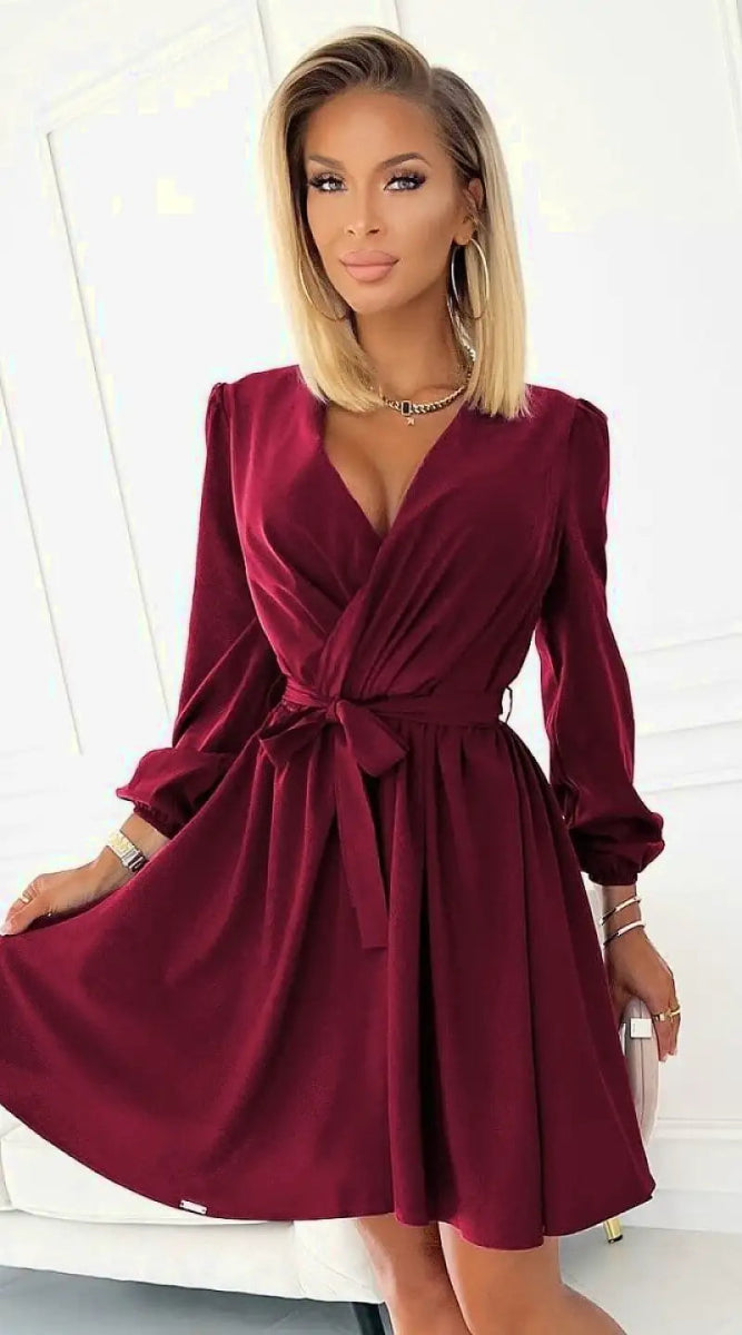 Robe de cocktail bordeaux - Madame Robe