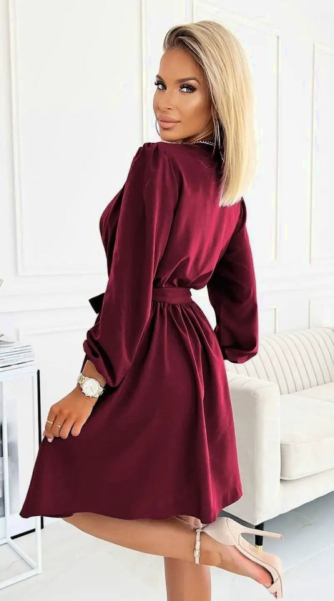 Robe de cocktail bordeaux - Madame Robe