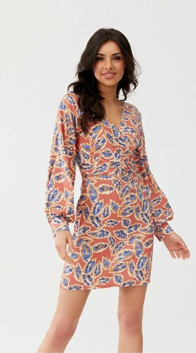 Robe de cocktail motif à feuilles - Madame Robe