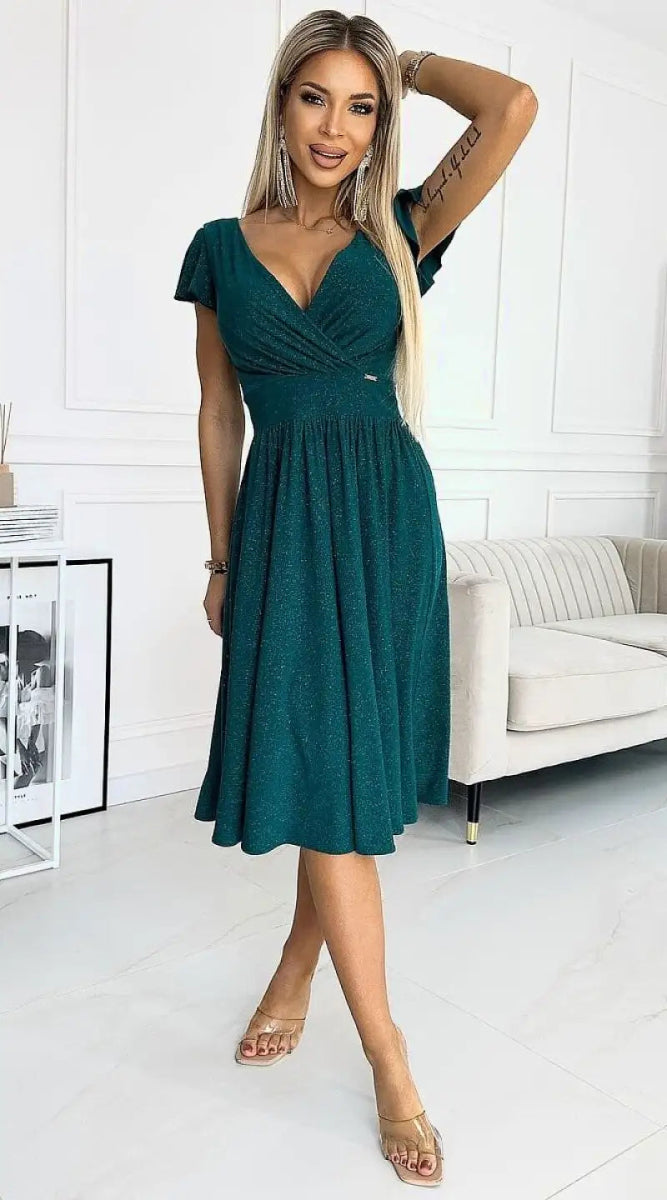 Robe de cocktail vert - Madame Robe