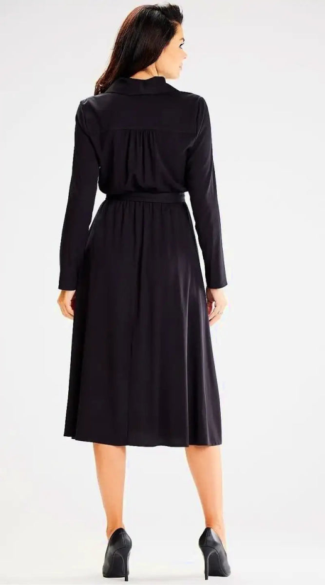 Robe de jour noire manche longue - Madame Robe