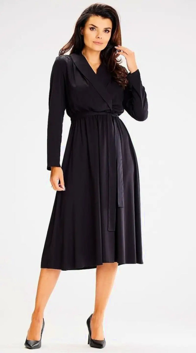 Robe de jour noire manche longue - Madame Robe