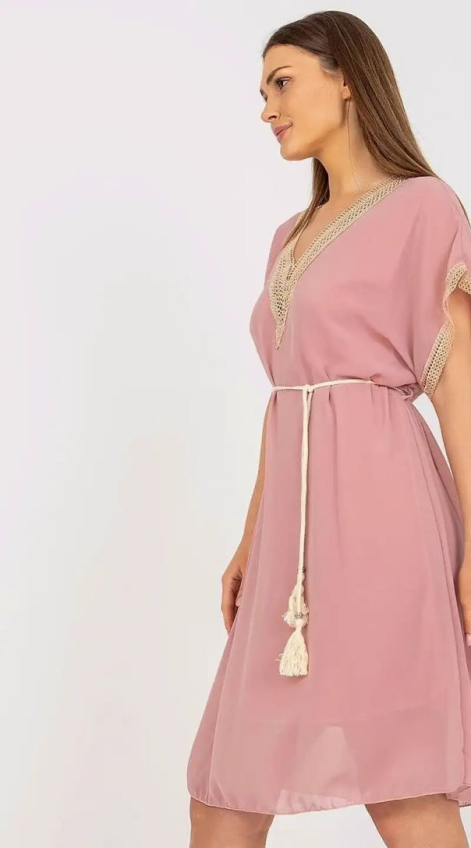 Robe de plage rose poudrée - Madame Robe