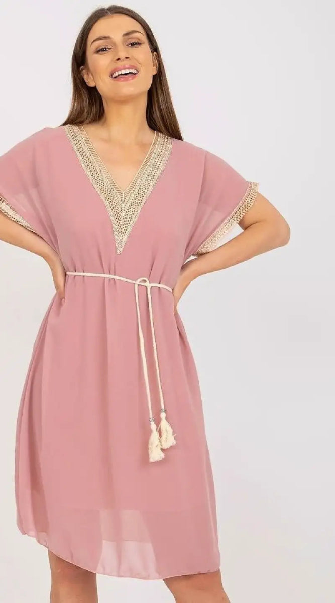 Robe de plage rose poudrée - Madame Robe