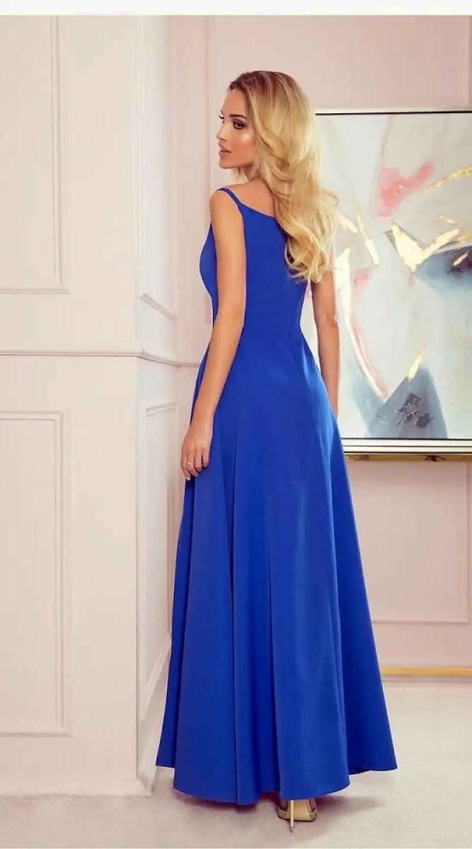 Robe de soirée bleue chic longue - Madame Robe