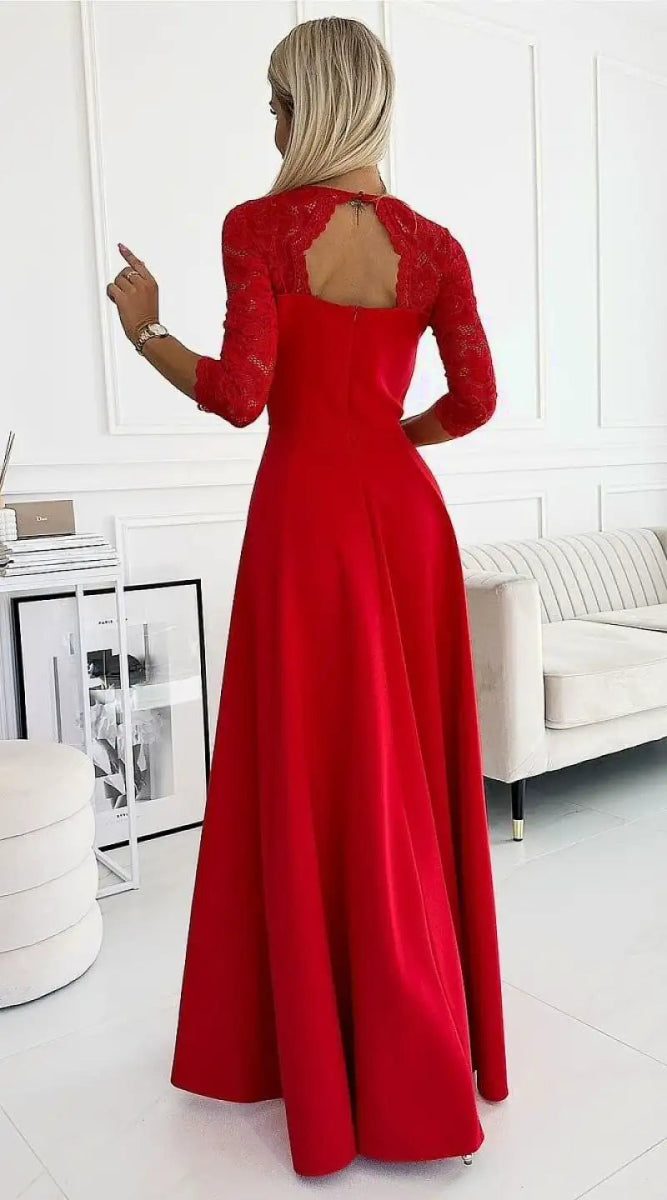 Robe de soirée rouge longue fendue - Madame Robe