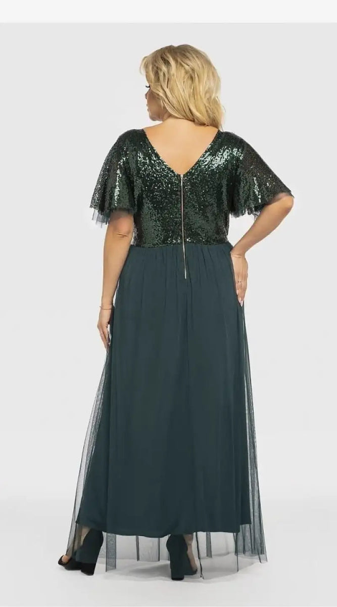 Robe de soirée verte longue - Madame Robe