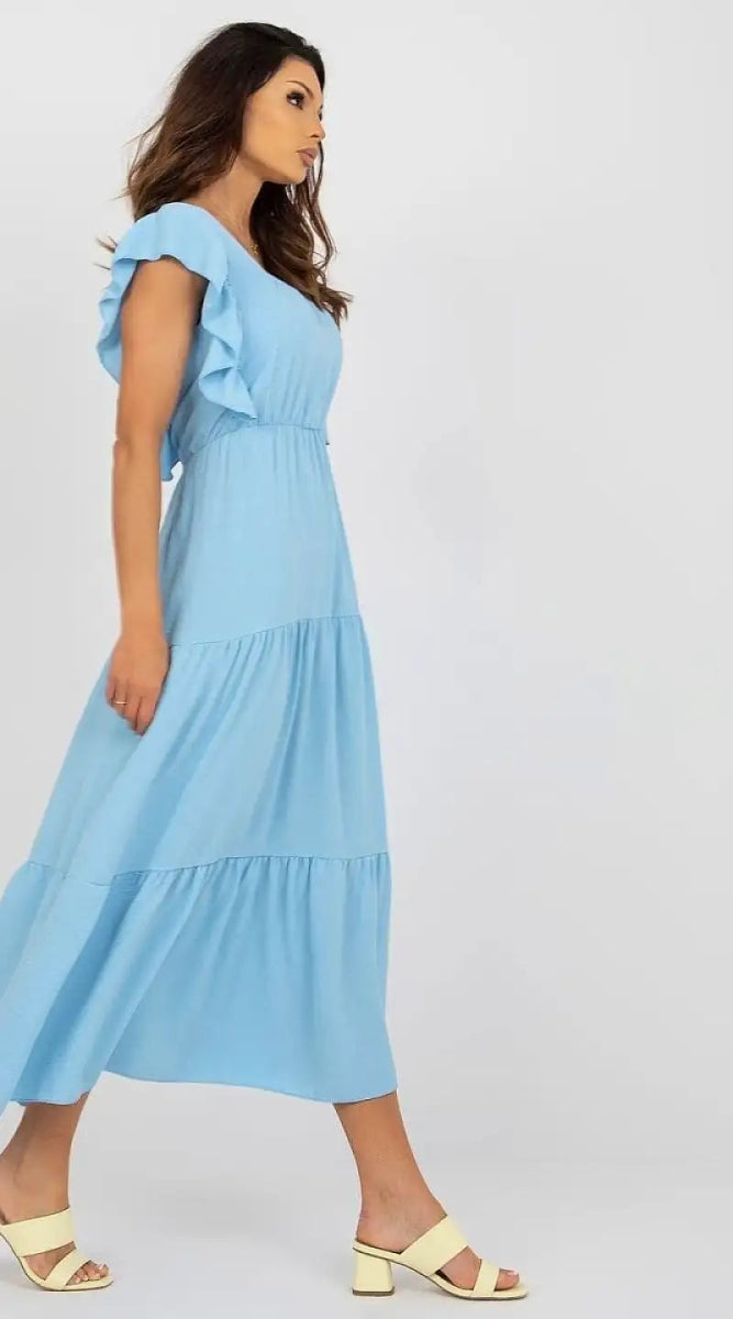 Robe d'été bleue longue - Madame Robe