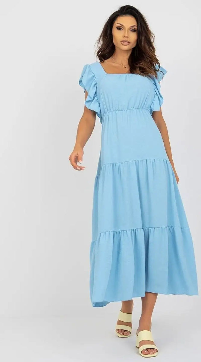 Robe d'été bleue longue - Madame Robe