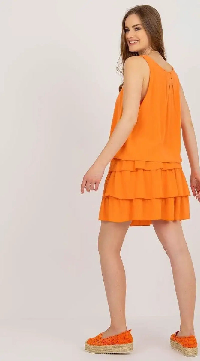 Robe d'été orange courte - Madame Robe