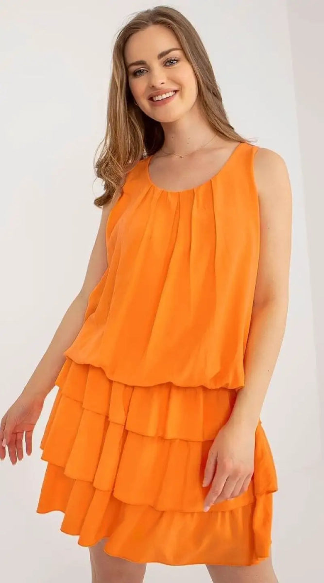 Robe d'été orange courte - Madame Robe