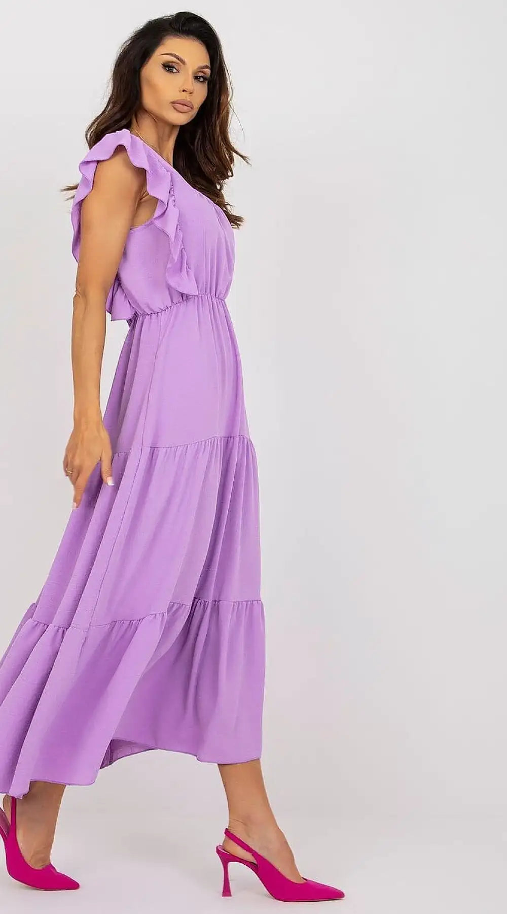 Robe d'été violette midi