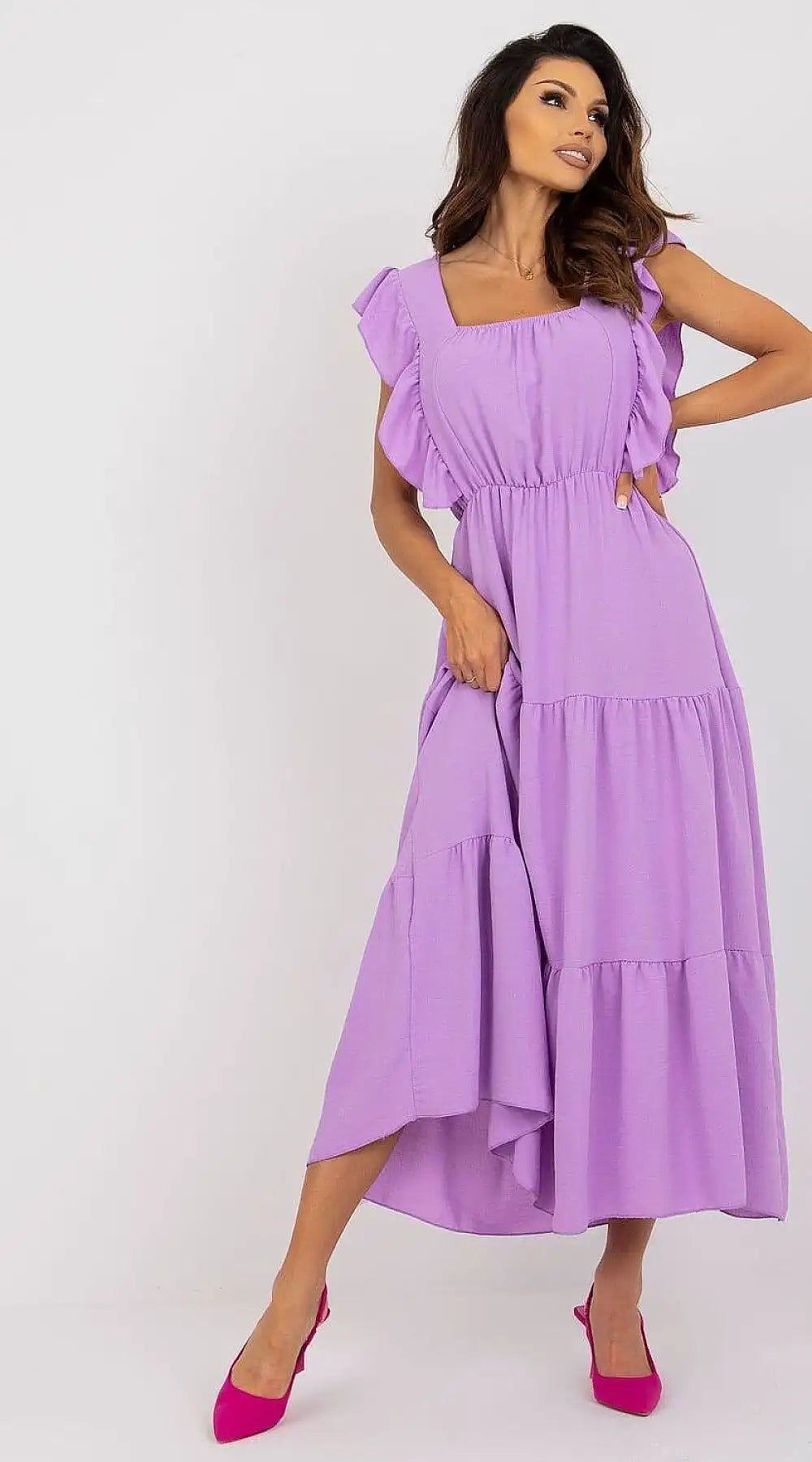 Robe d'été violette midi