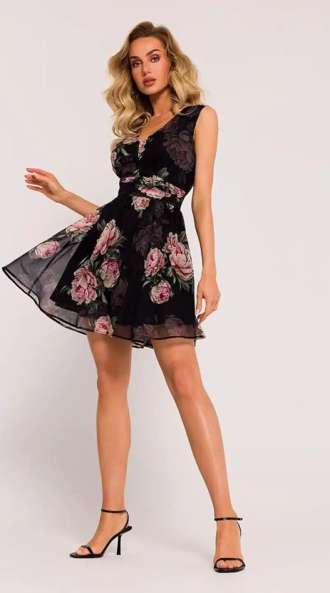 Vestido floral negro - Madame Robe