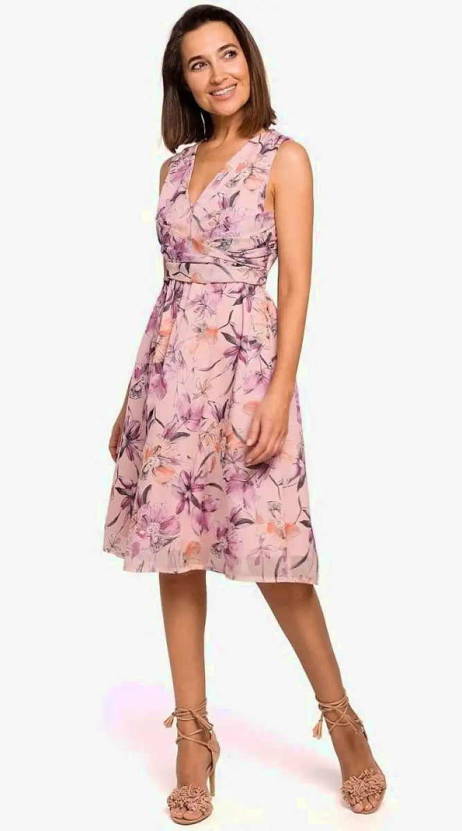 Robe fleurie rose fluide - Madame Robe