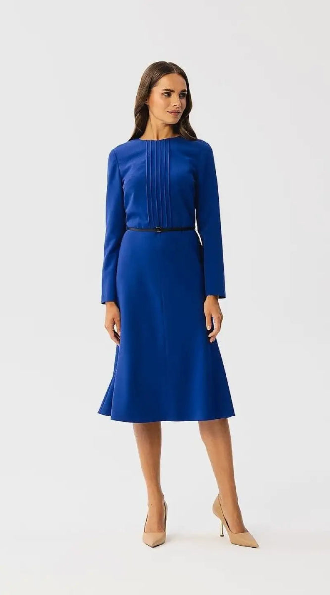 Kleid mit langen Ärmeln, blau - Frau Kleid