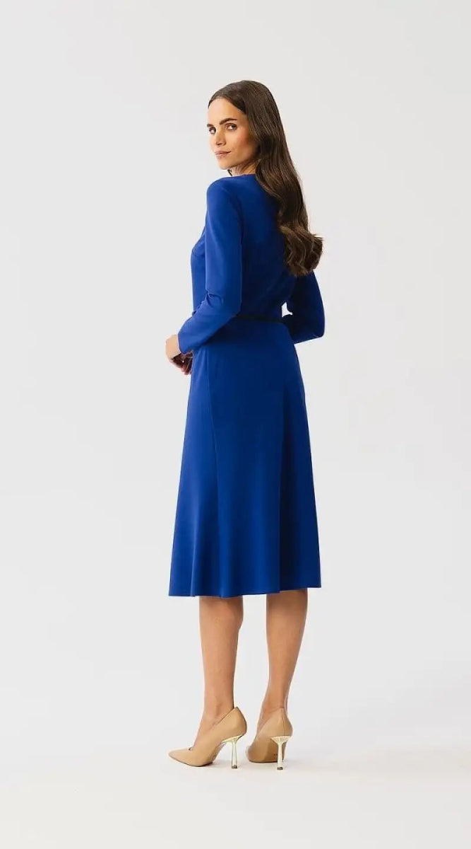 Kleid mit langen Ärmeln, blau - Frau Kleid