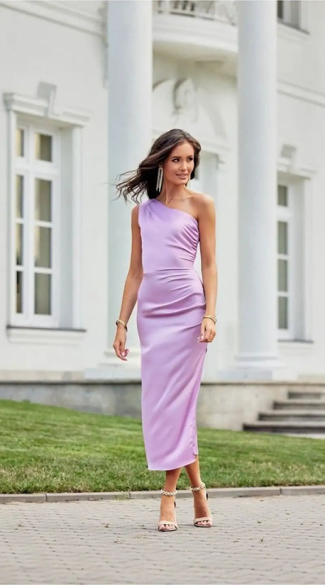 Robe lilas fendue pour mariage - Madame Robe