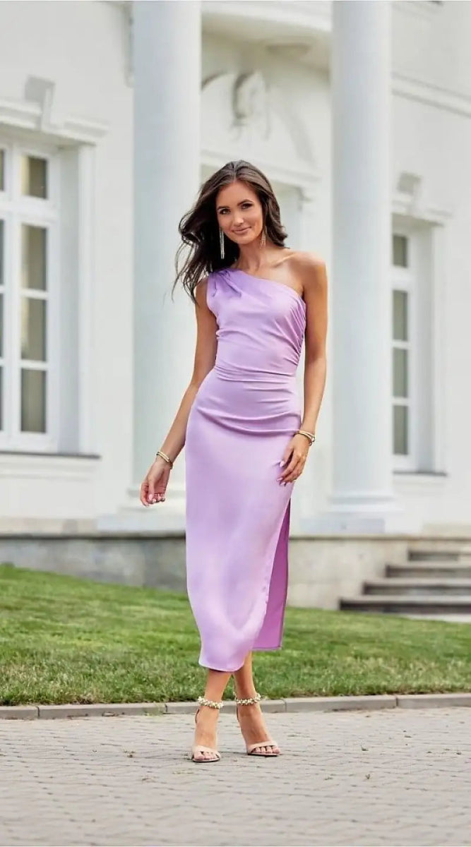 Robe lilas fendue pour mariage - Madame Robe