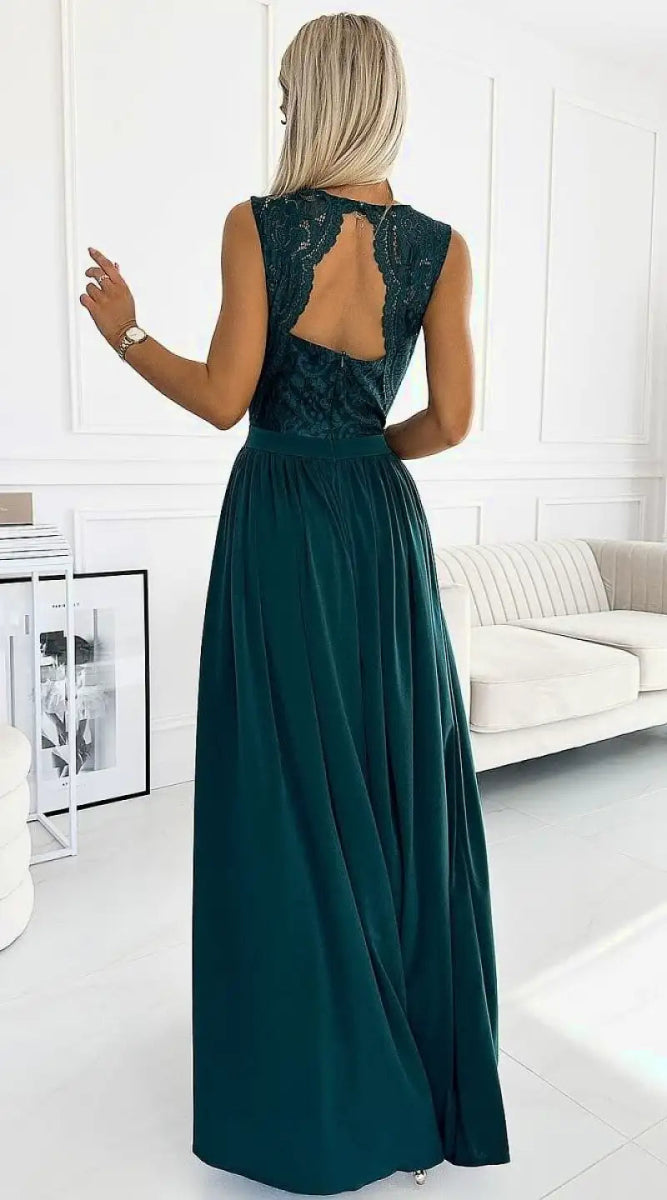 Robe longue verte foncé - Madame Robe